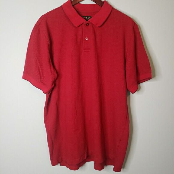 David Taylor Collection Mens Polo Shirt Short Sleeve Collared Red Sz XLT XL Tall - Picture 13 of 15